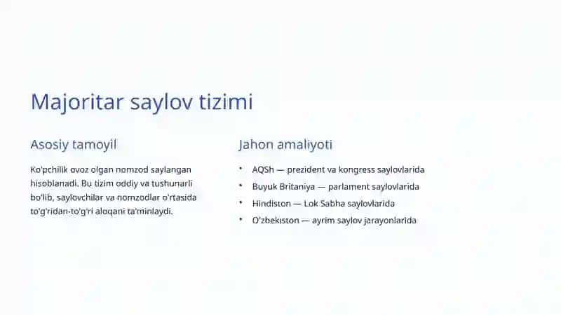 Saylov Tizimi va Saylov Qonunchiligi 3