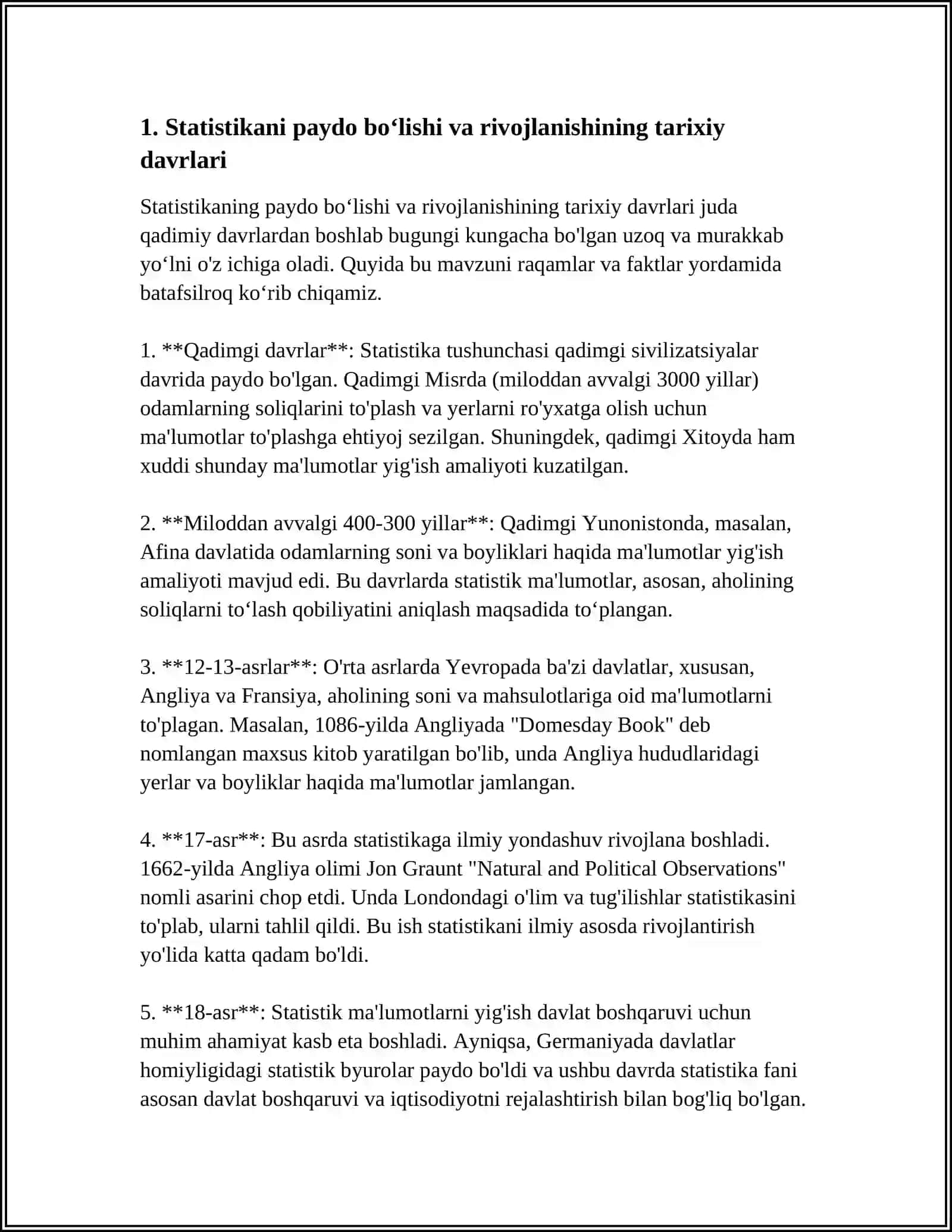STATISTIKANING PAYDO BÓLISH TARIXI VA RIVOJLANISHI 3