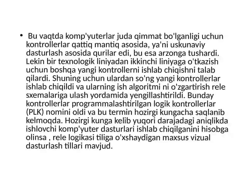 Zamonaviy TJABT daqo'llanuvchi kontrollerlar 3