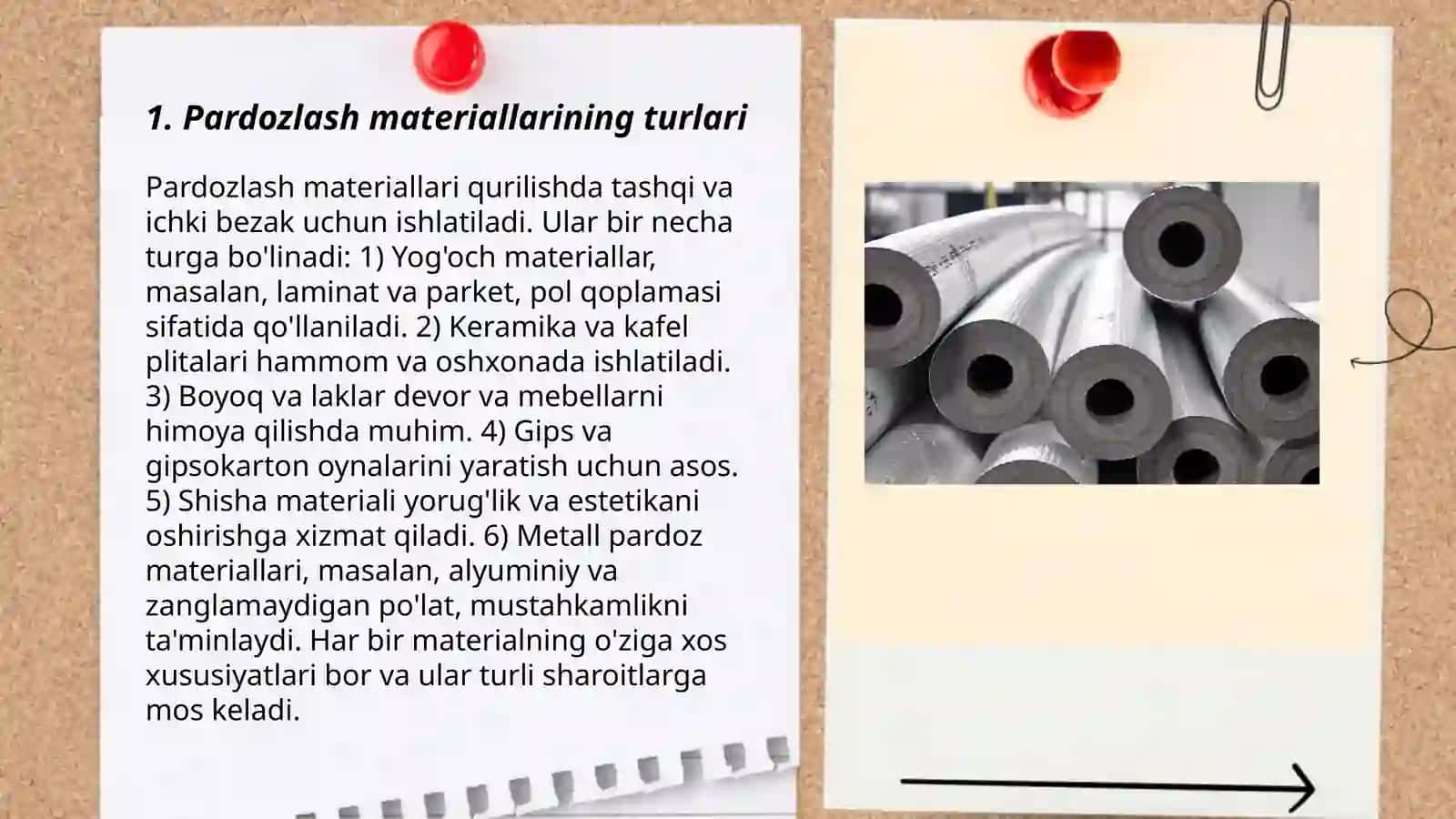 Pardozlash va issiqlik izolatsiya materiallarining xossalari 3