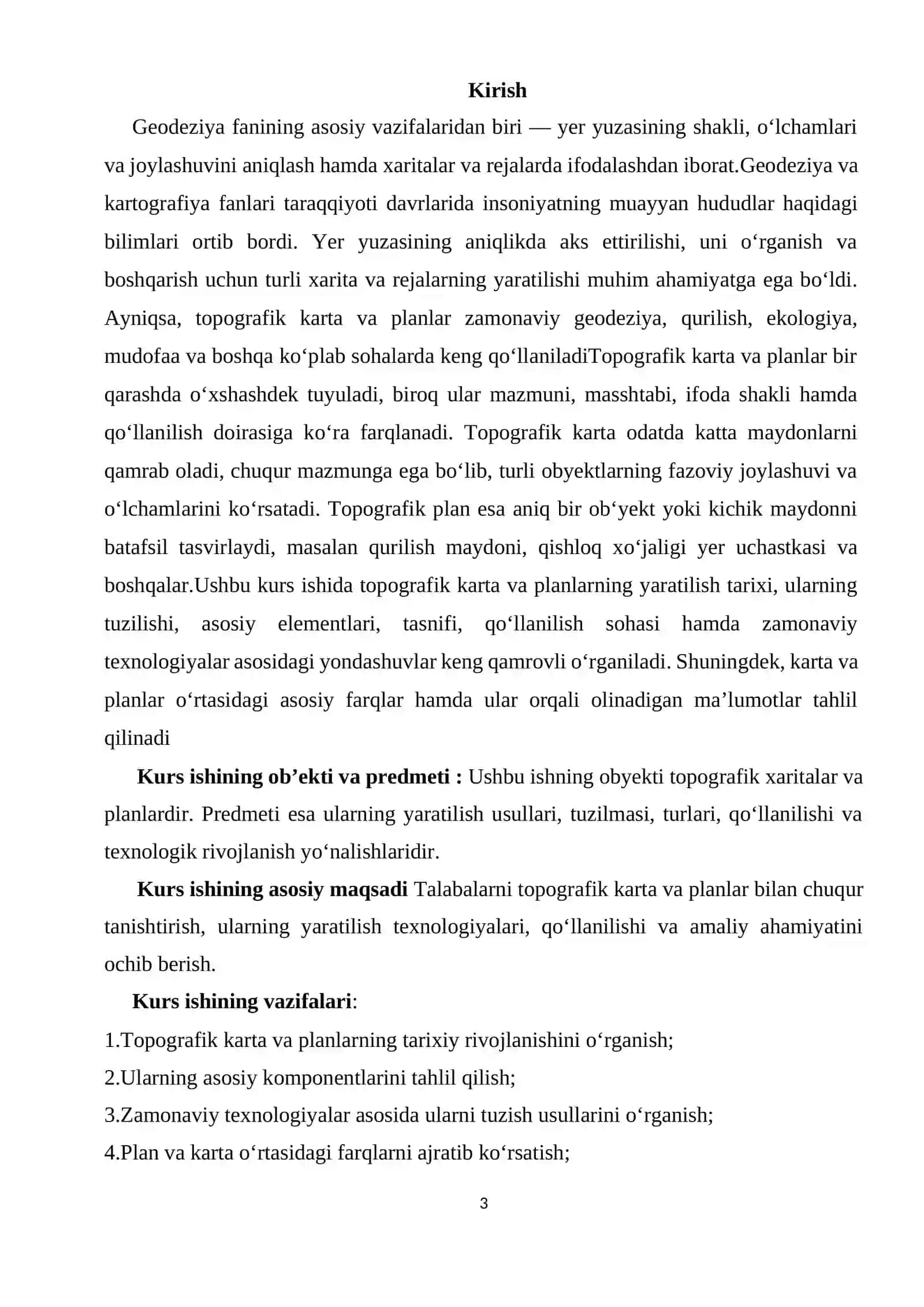 Topografik kartalar va plan 3