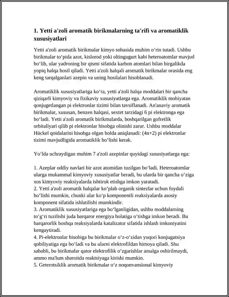 DORIVOR PREPARATLAR TARKIBIDAGI YETTI A'ZOLI AROMATIK BIRIKMALAR 3