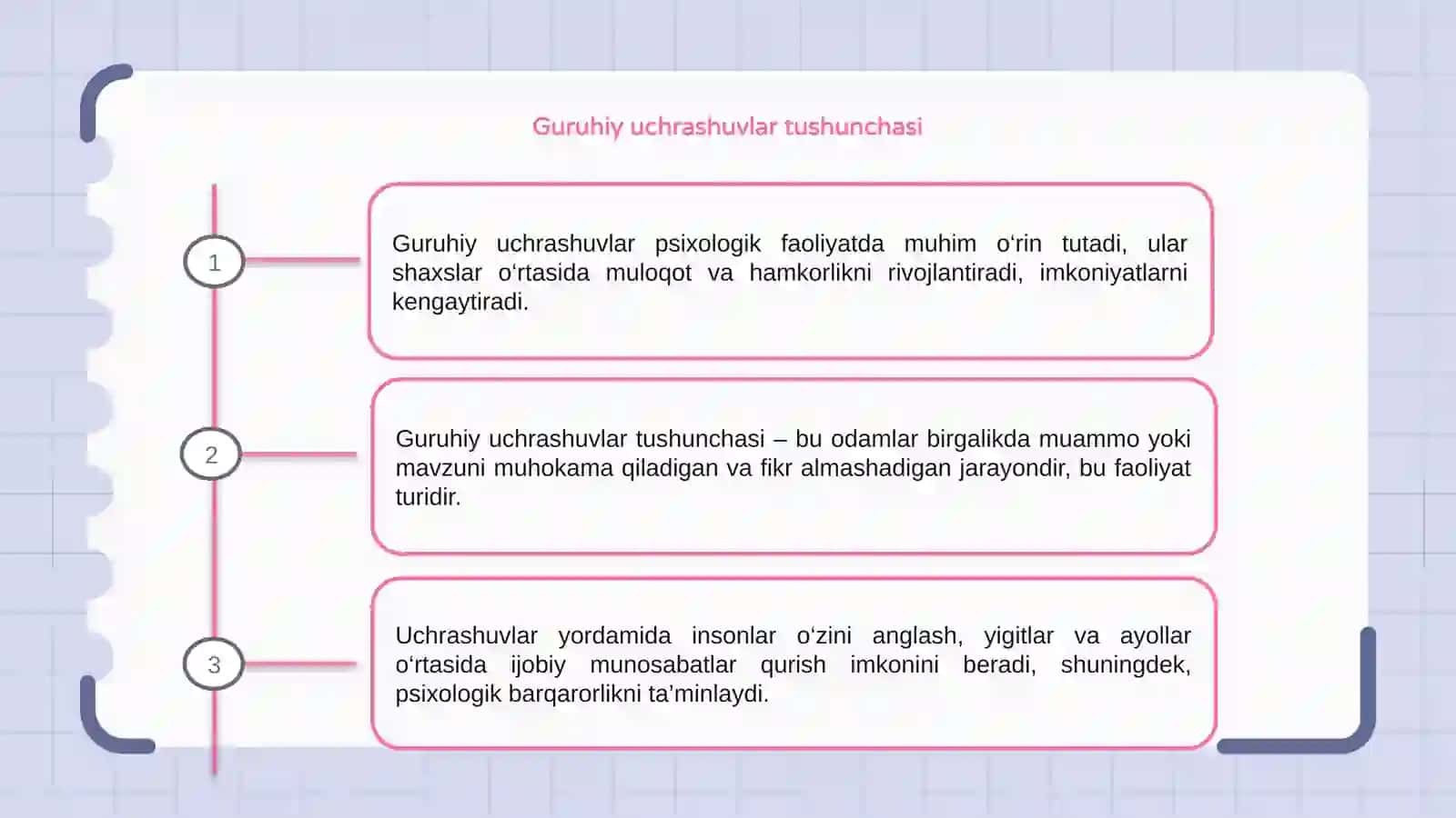 Guruhiy uchrashuvlar psixologik faoliyatning turliligi sifatida 3