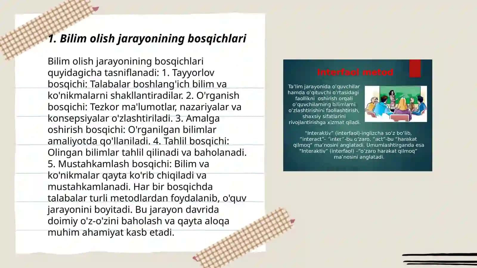 Bilim jarayoni boʼyicha tutsinik 3