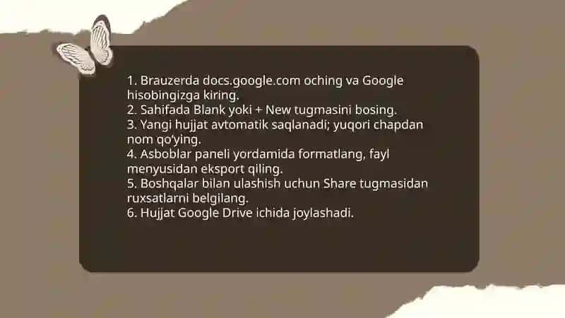Google Docs da yangi hujjat yaratish 3
