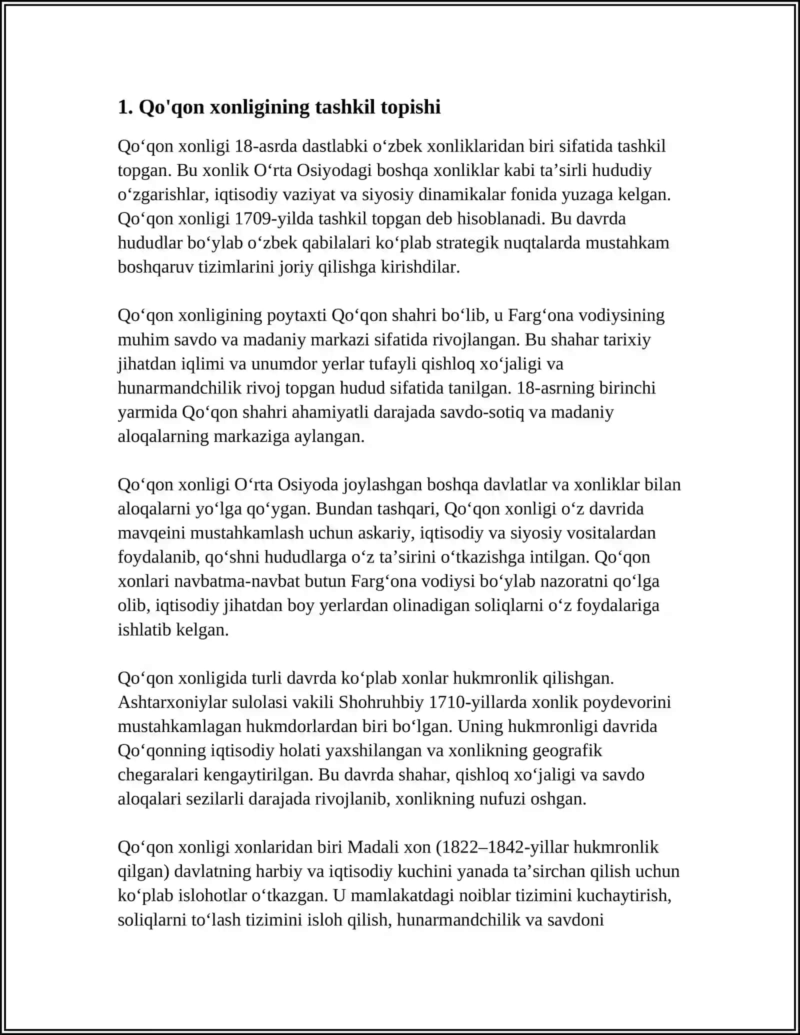 QO'QON XONLIGIDA UMARXON DAVRI TARIXI VA FAOLIYATI 3