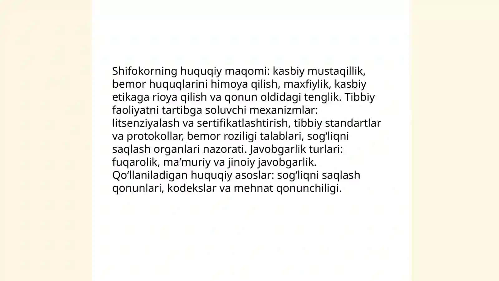 Zamonaviy jamiyatda shifokorning kasbiy faoliyatini huquqiy qo‘llab quvvatlash 3