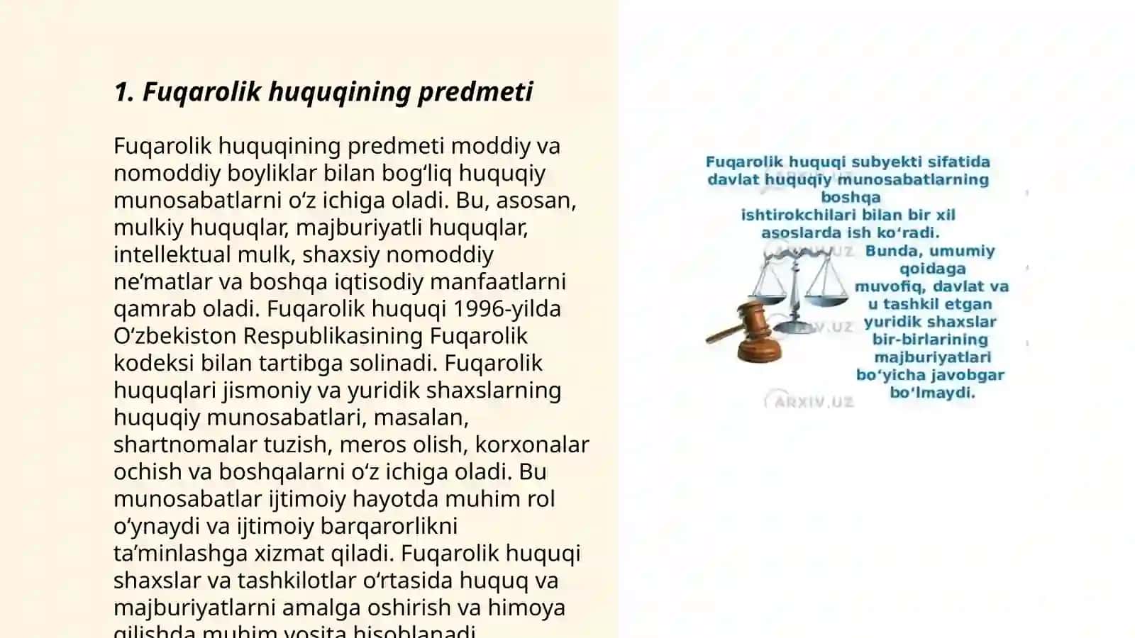 Fuqarolik huquqining umumiy qoidalari 3