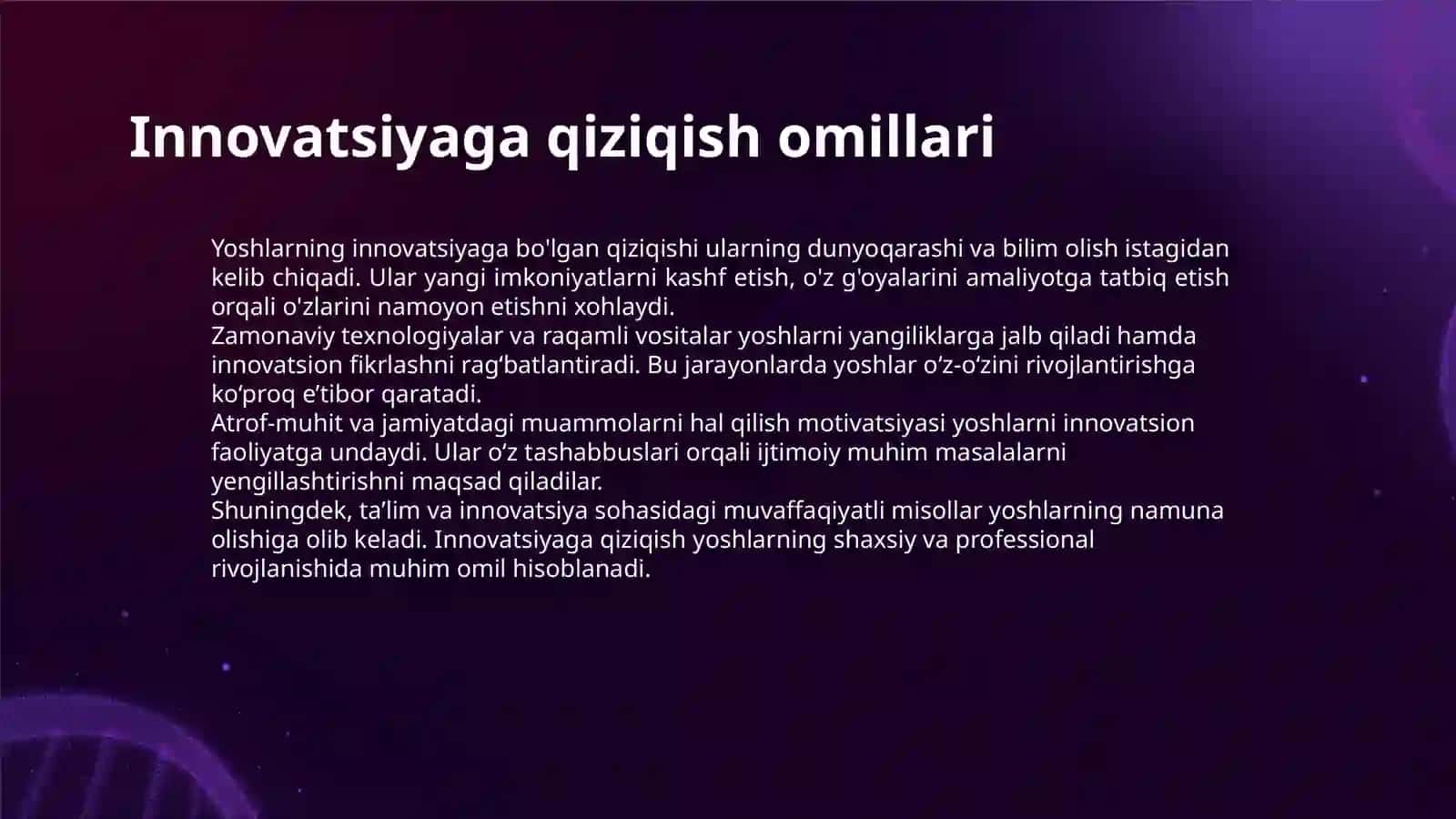 YOSHLAR - INNAVACION G’OYALAR TASHABBUSKORI 3