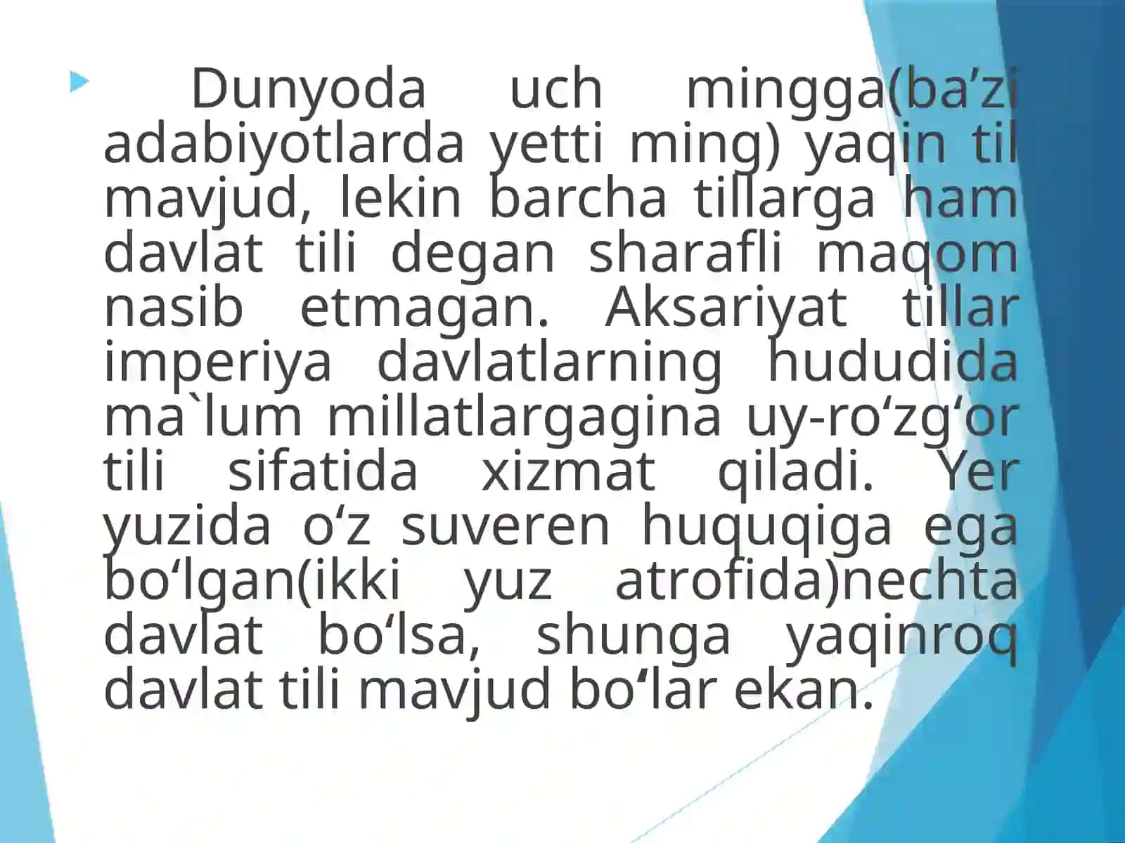 Ma’ruza. Davlat tilida ish yuritishning nazariy asoslari 3