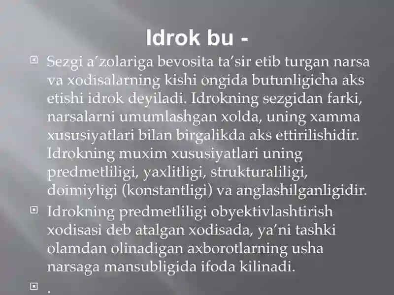Idrok va uning turlari 3