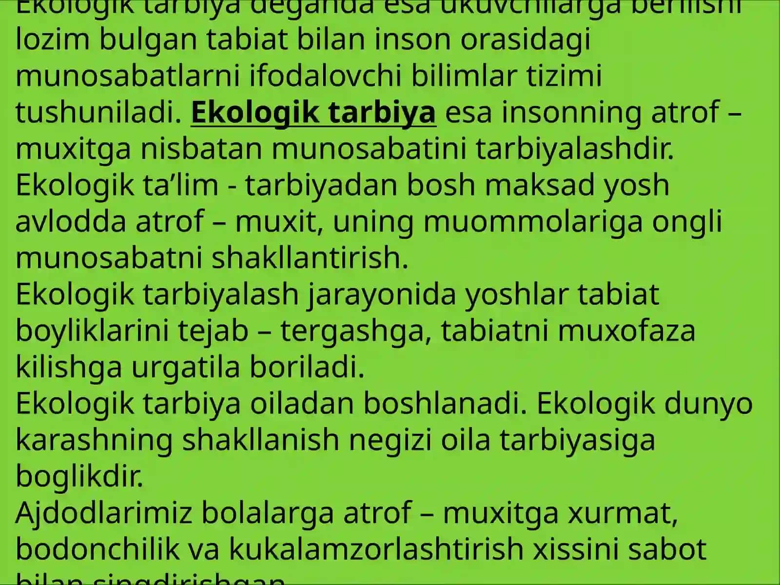 Xalq tarbiya nazariyasida tabiatni muhofaza qilish masalalari. Sogʼlom turmush tarziga oid xalqona ibratlar 3