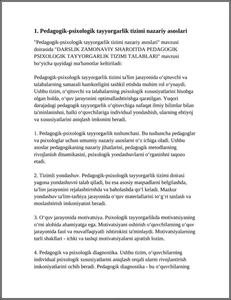 DARSLIK ZAMONAVIY SHAROITDA PEDAGOGIK PSIXOLOGIK TAYYORGARLIK TIZIMI TALABLARI 3