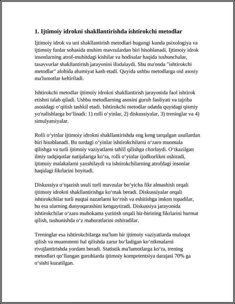IJTIMOIY IDROKKA YO'NALTIRILGAN USULLAR 3
