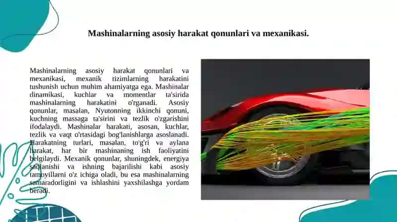 Mashinalar dinamikasi. Umumiy qoidalari. 3