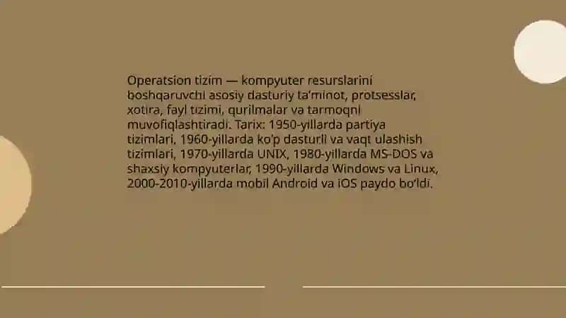 Operatsion tizimlar ularning turlari va vazifalari 3