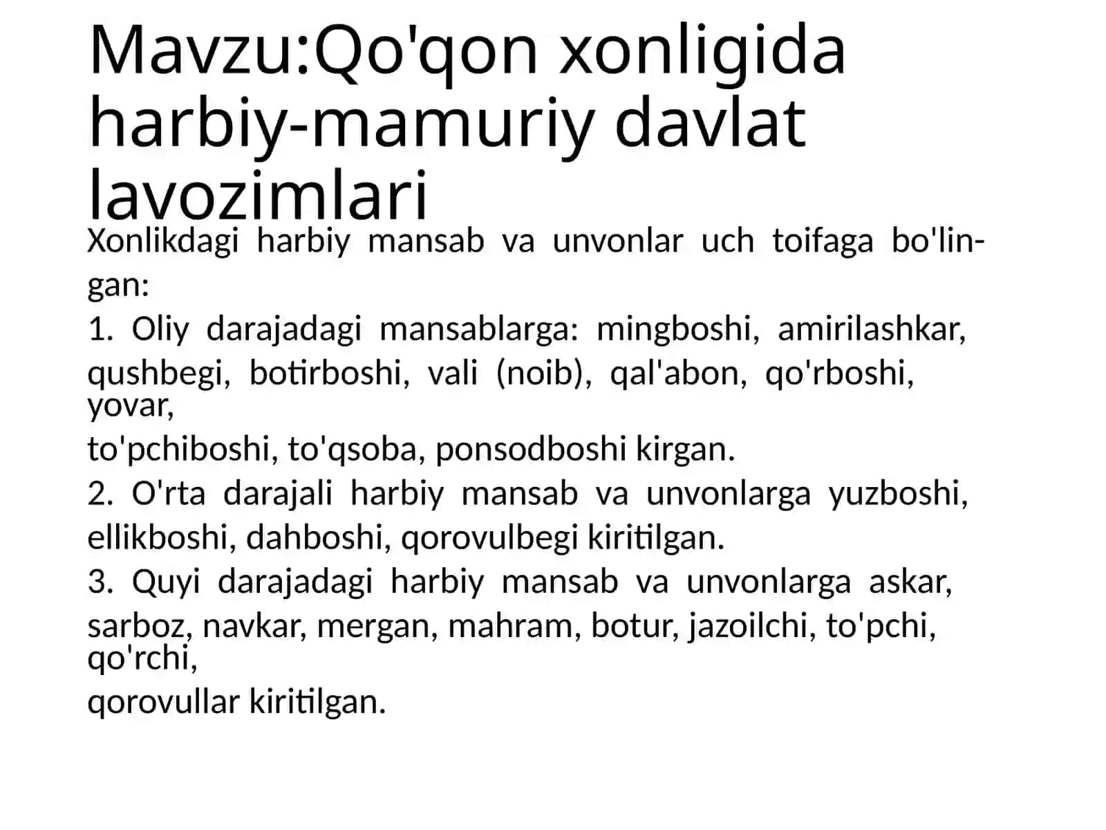 O'zbekiston Tarixi fanidan slayd 3