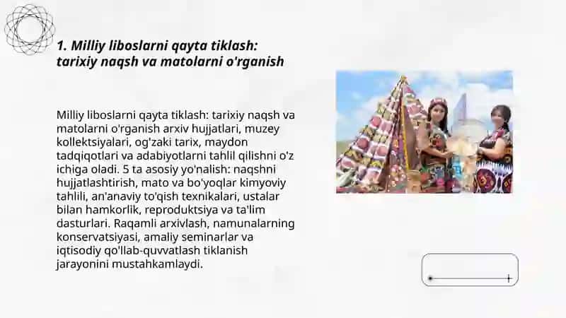 Milliy libos, milliy taom va an’anaviy bayramlarning tiklanish jarayoni 3