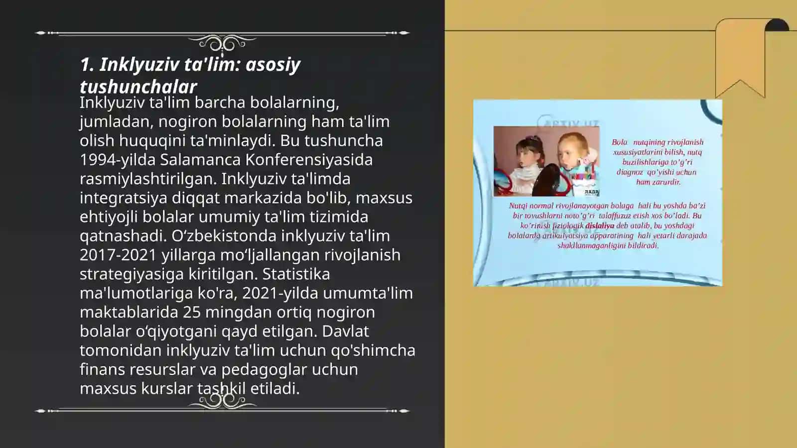 Imkoniyati cheklangan bolalarni inklyuziv talim va tarbiyalash konsepsiyasini o’rganish 3