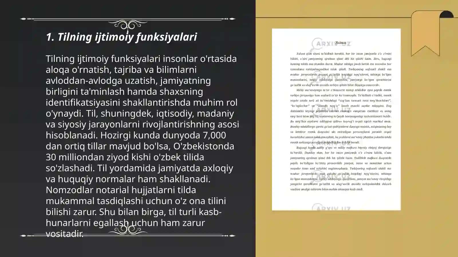 Tilning ijtimoiy vazifalari: emotiv, estetik, metalisoniy va boshqa vazifalari 3