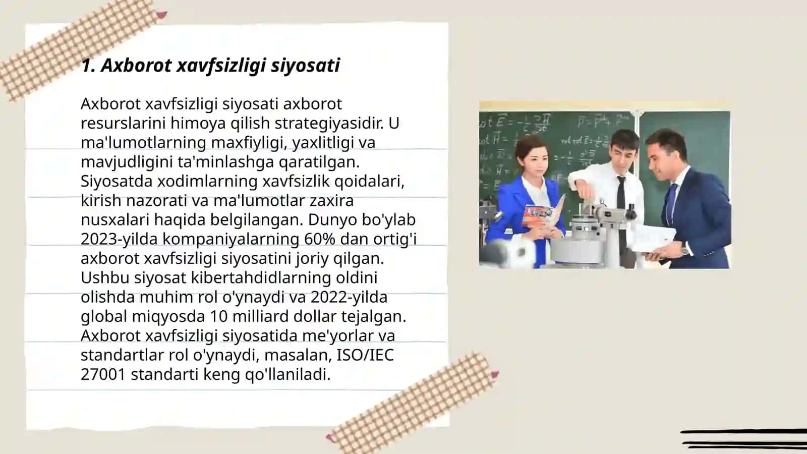 Axborot tizimlarida axborotni himoya qilish usullari va vositalari 3