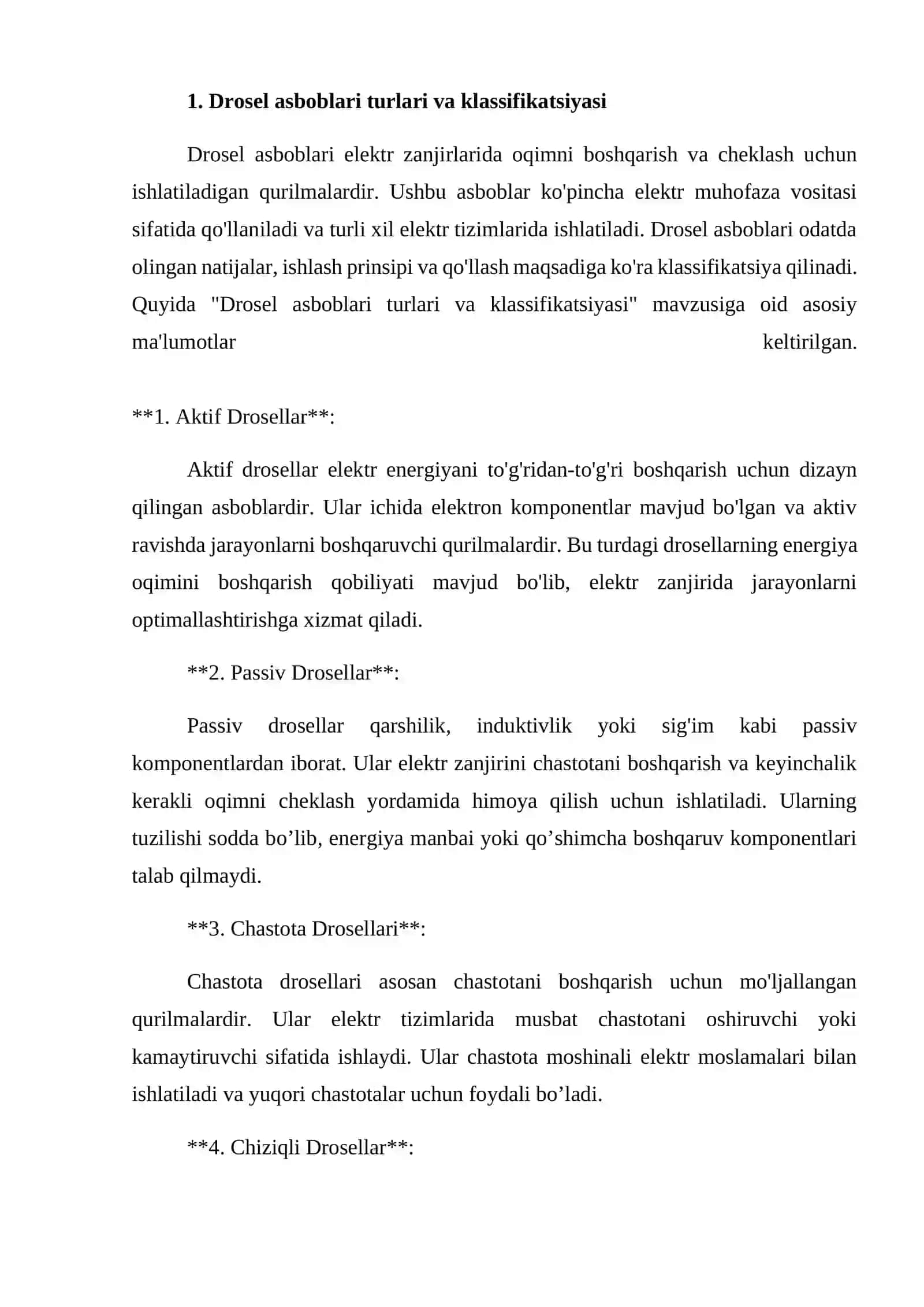 DROSSELLASH JARAYONI 3