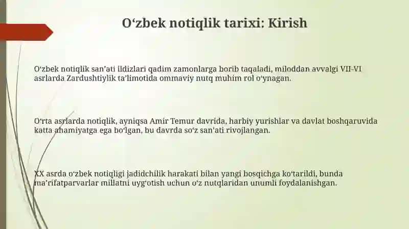 Oʻzbek notiqlik sanʼati tarixi 3