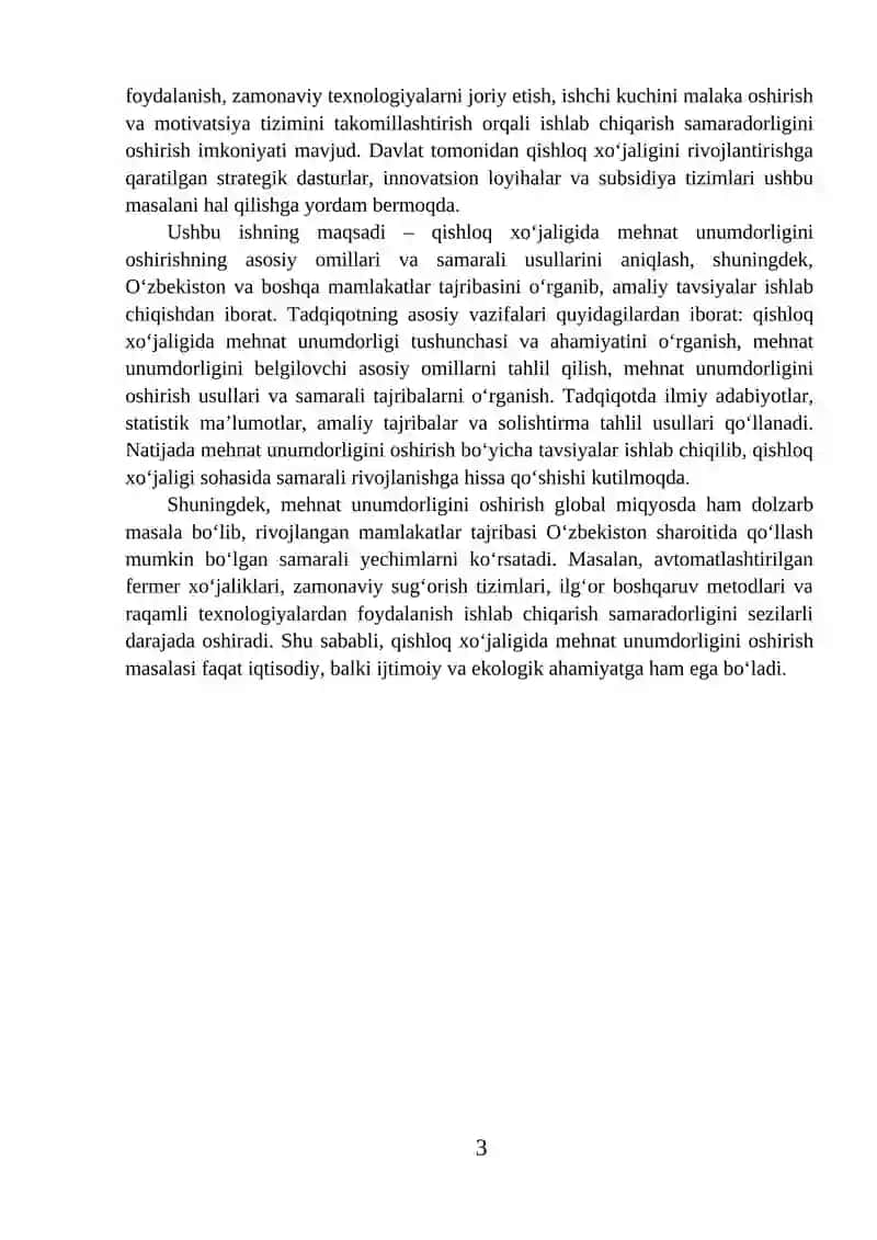 Qishloq xo‘jaligida mehnat unumdorligini oshirish 3