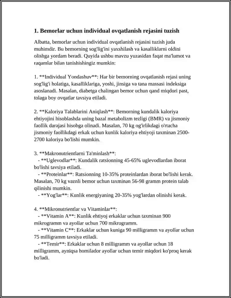 BEMORLARNING OVQATLANISHINI TASHKIL QILISH VA UNNG GIGENIK NAZORATI 3