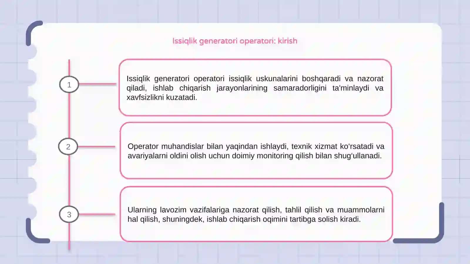Issiqlik generatori operatori va uning lavozim vazifalari 3