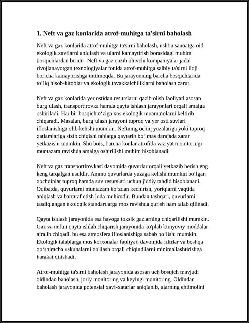 NEFT VA GAZ KONLARINI ISHLATISHDA ATROF-MUHITNI MUHOFAZA QILISH 3