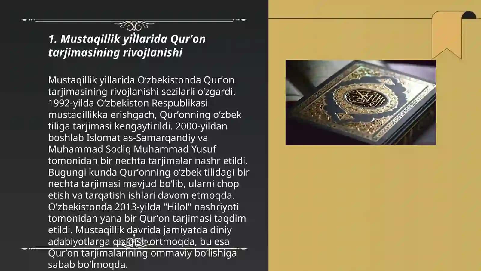 Mustaqillik yillarida Qurʼonning oʼzbek tilidagi tarjimasi 3