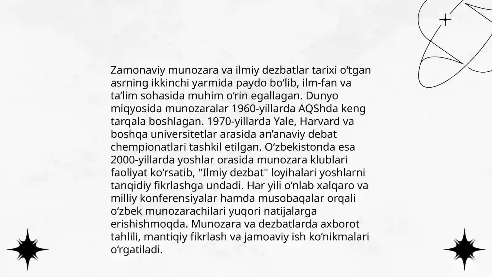 Zamonaviy munozara tarixi 3