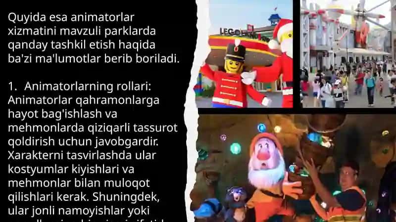Mavzuli Bog'larda Animatorlik Xizmatini Tashkil Etish 3