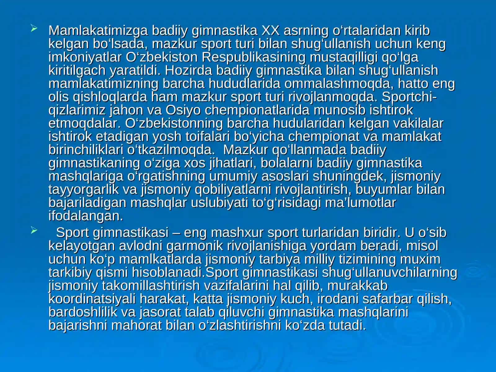 Badiiy gimnastika mashg‘ulotlarning metodik xususiyatlari 3