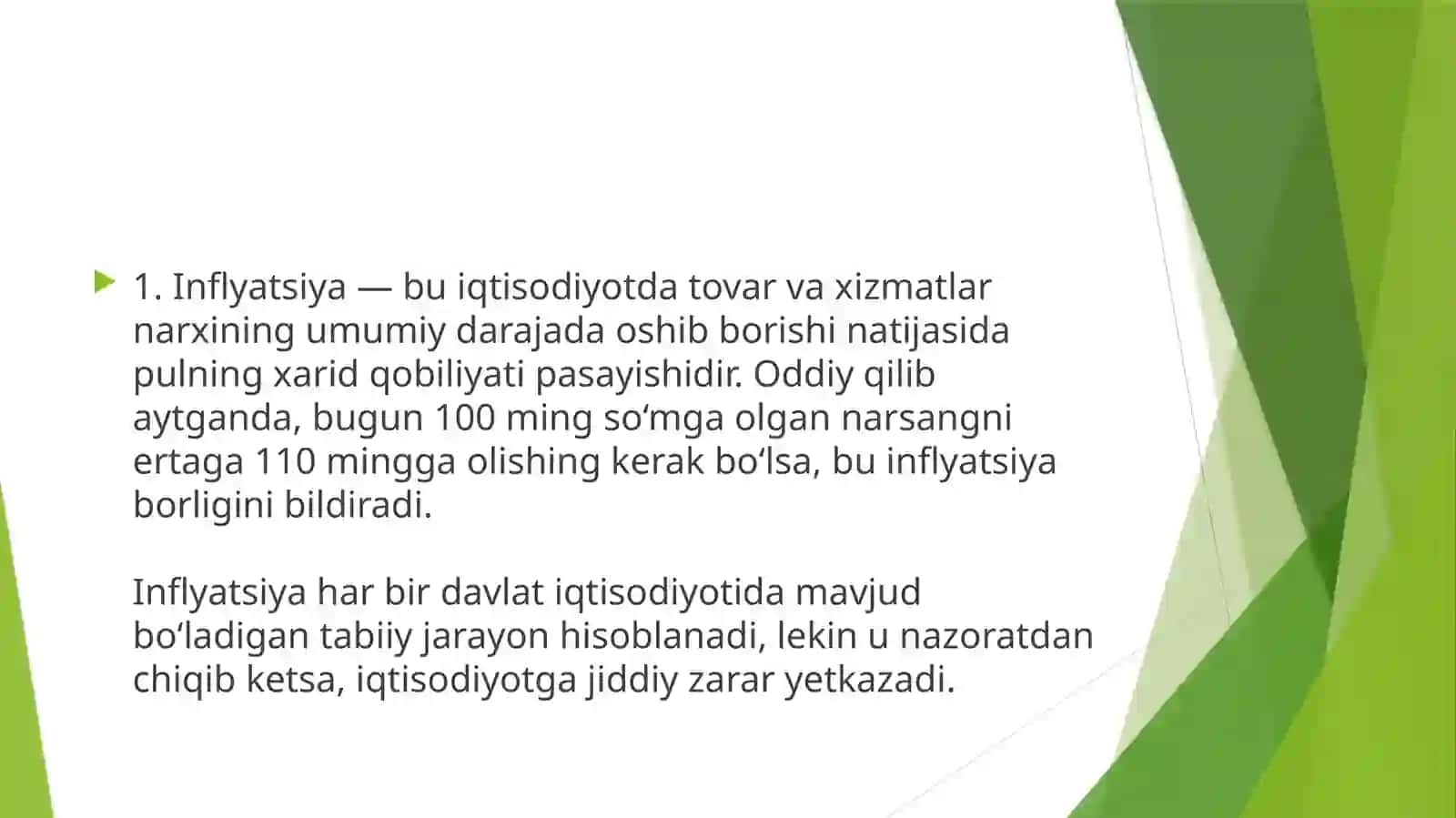 Inflyatsiya va asl inflyatsiya siyosati 3