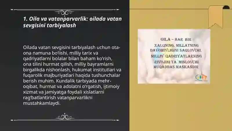Oilada vatanparvarlik tarbiyalash 3