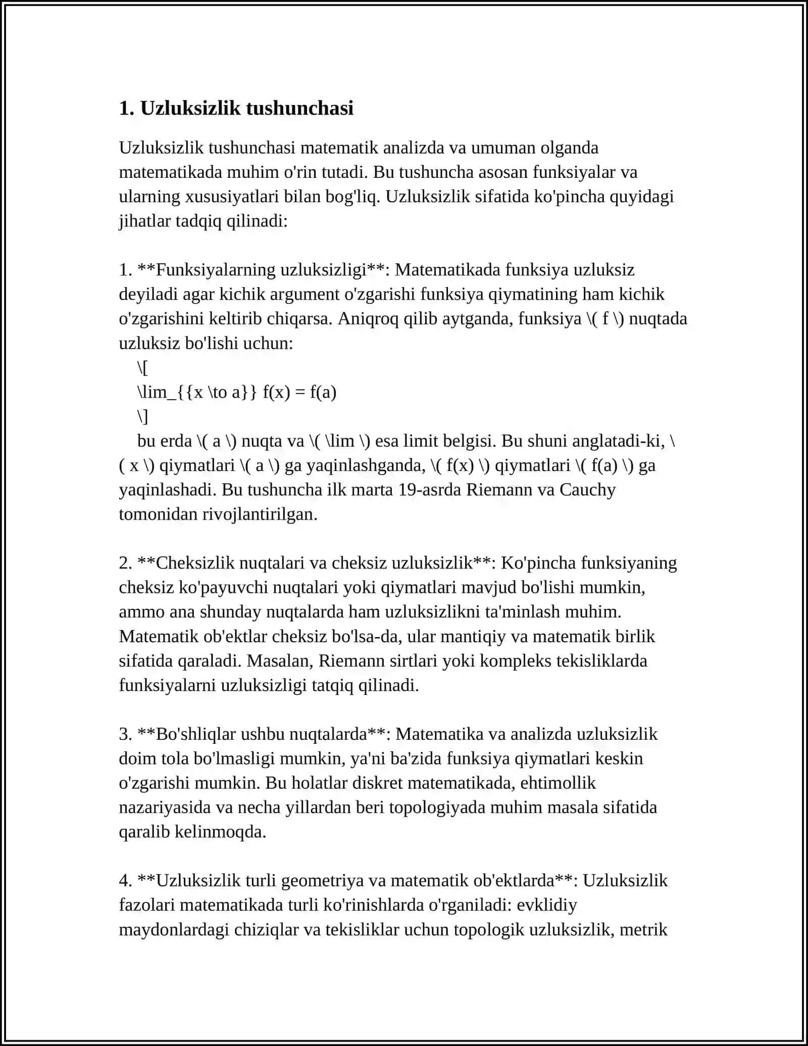 UZLUKSIZ FUNKSIYA VA UNING XOSALARI 3