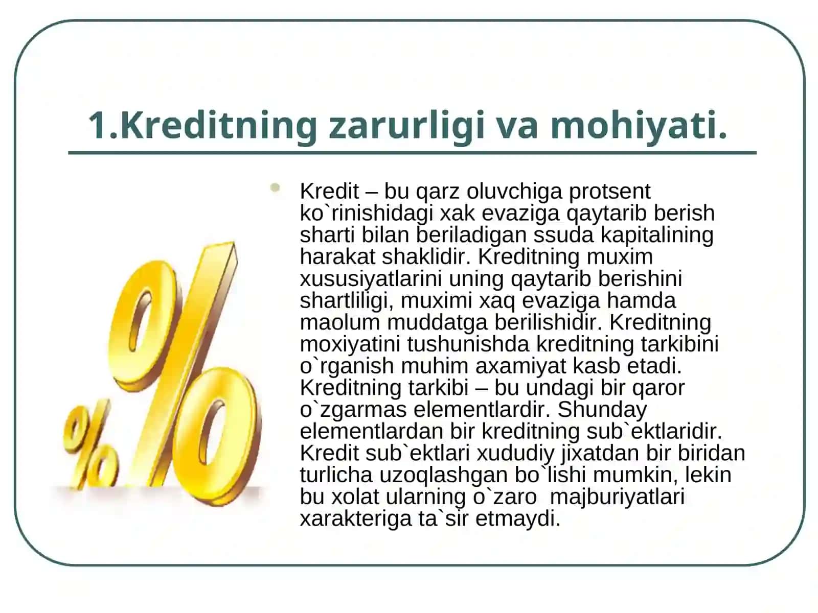 Bozor iqtisodiyoti sharoitida kredit va uning roli 3