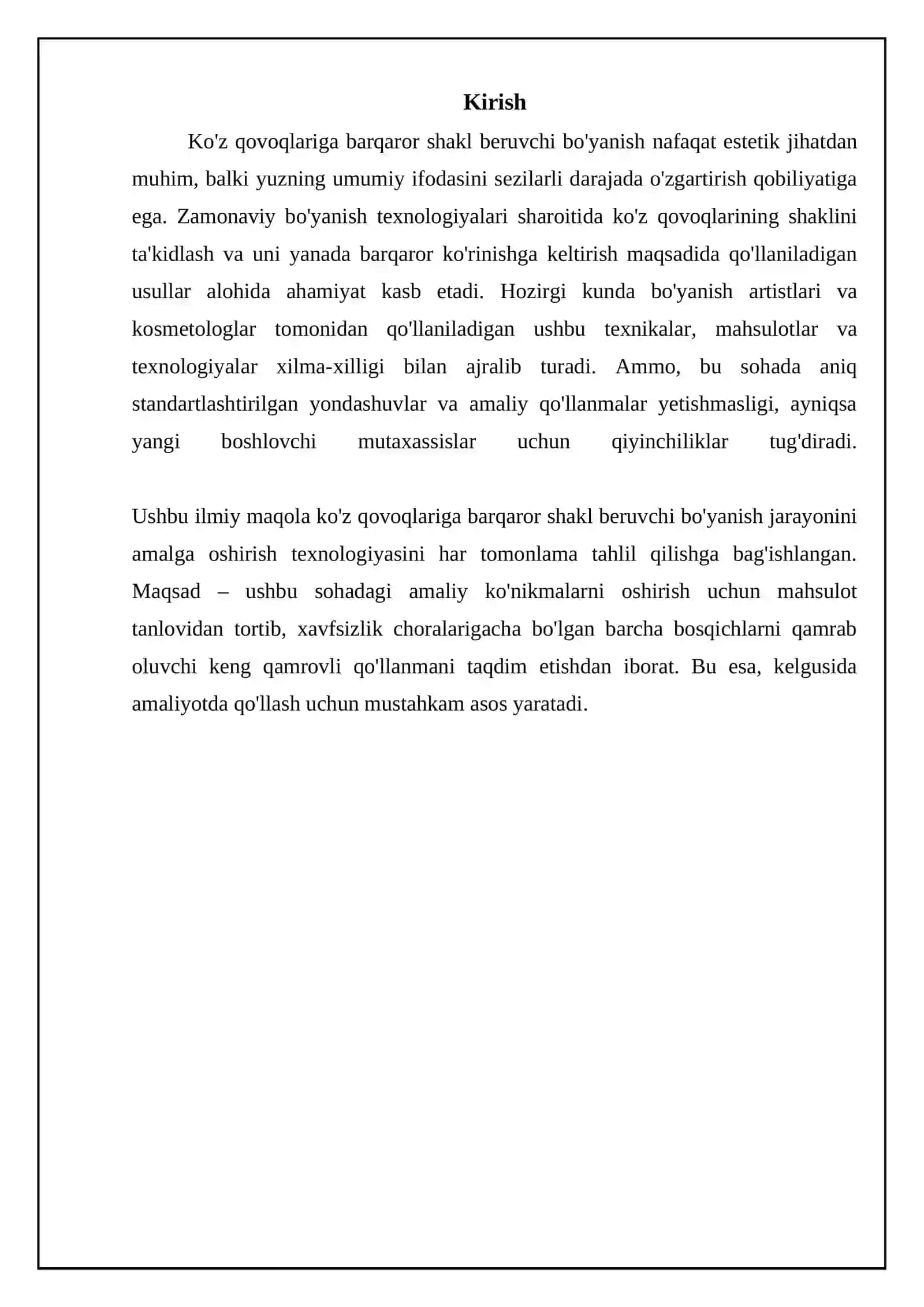 Matolarga turgʻun shakl beruvchi pardoz. Jarayonni bajarish texnogiyasi 3