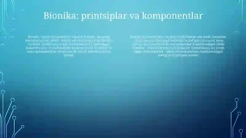 Bionika Asoslari Va Uni Inson Hayotidagi OʻRni 3