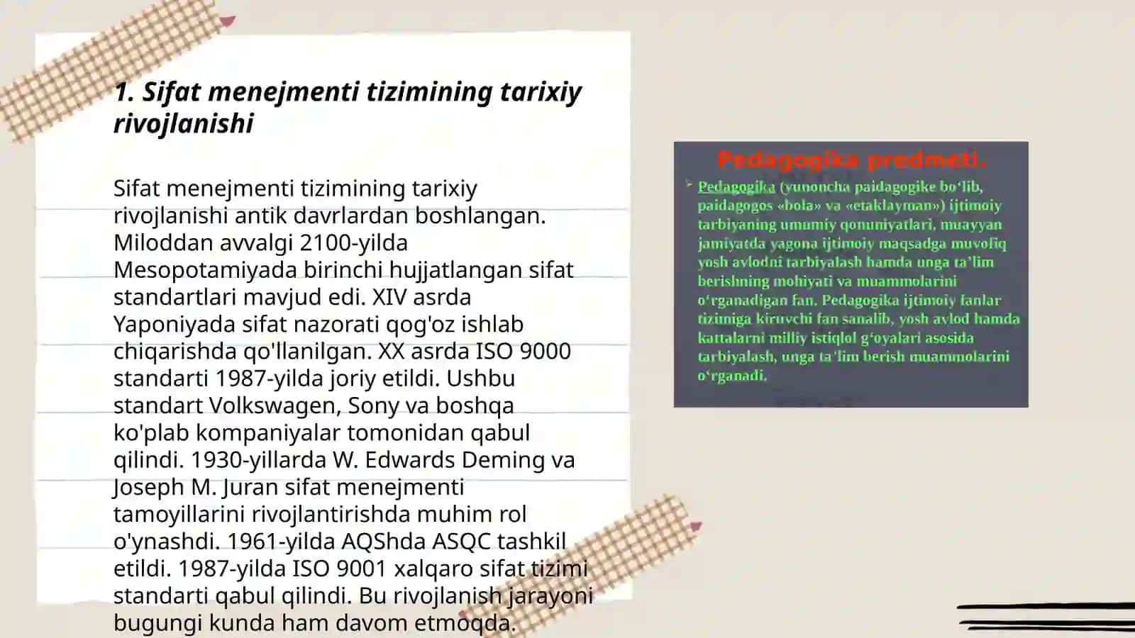 Sifat menijmenti tizimining rivojlanish bosqichlari 3