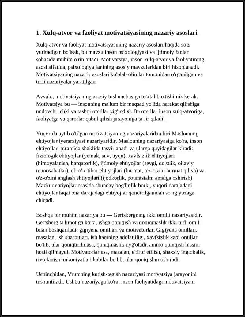 XULQ-ATVOR VA FAOLIYAT MOTIVATSIYALARI 3