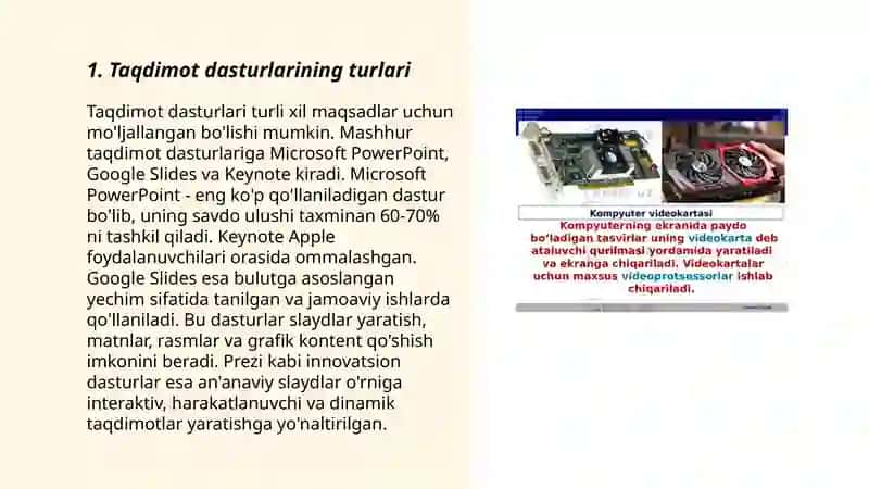 Taqdimotlarni ishlab chiqishning zamonaviy vositalari 3