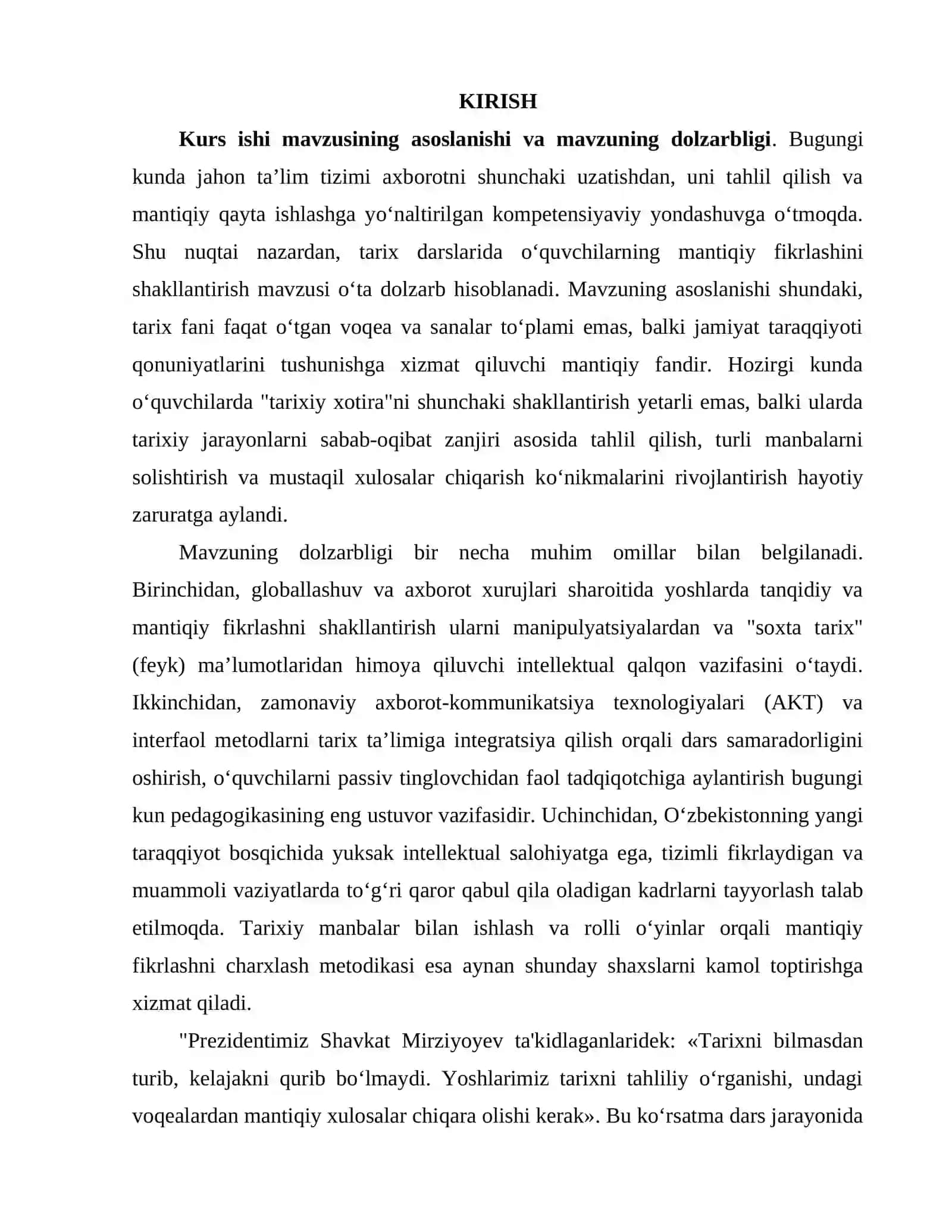 Jahon tarixi darsligida interfaol metodlardan foydalanish 3