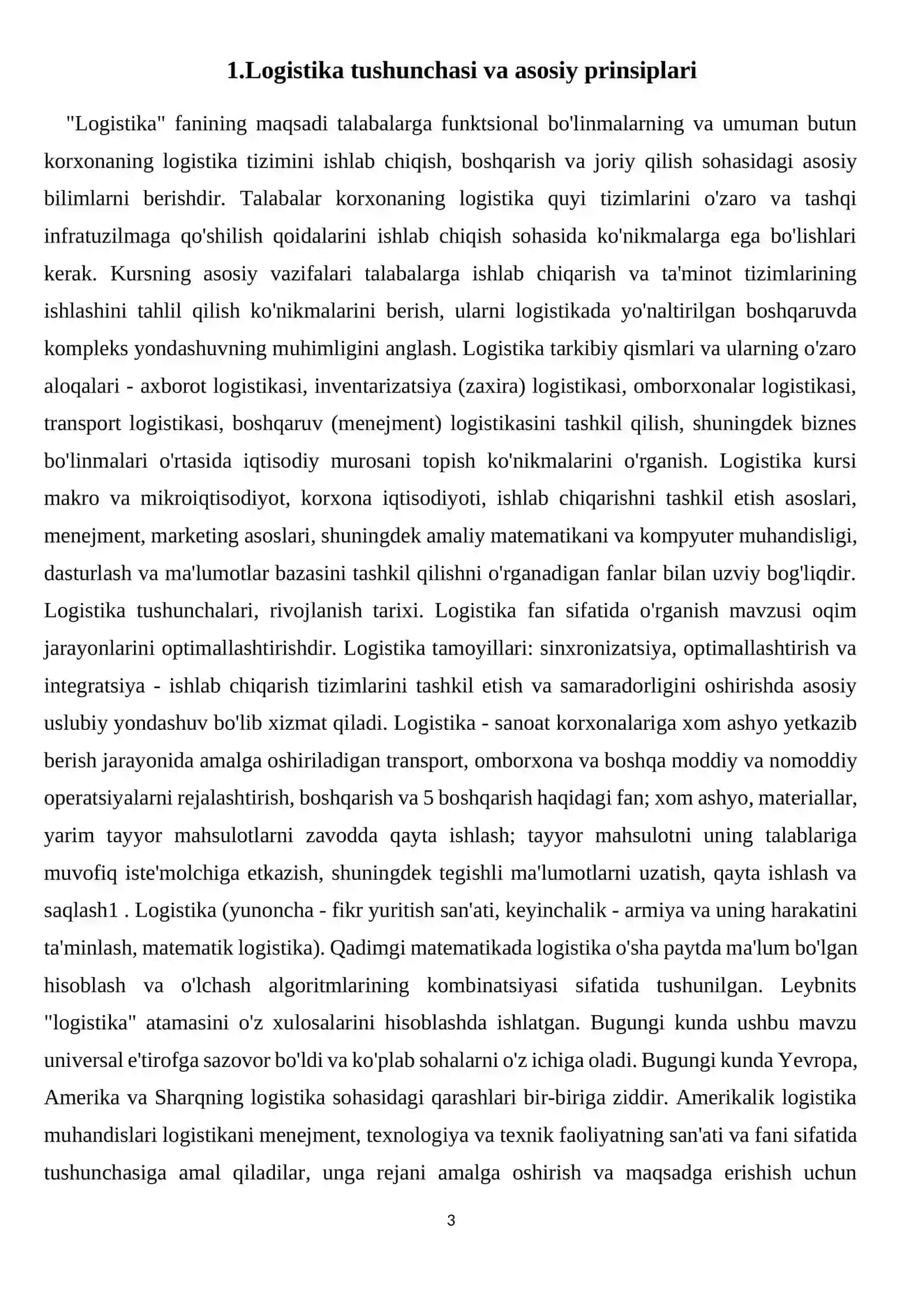 “Sohadagi logistika tizimlarini ifodalaydchi muhandislik masalalarini yechish” 3