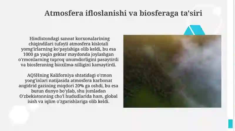 Landshaftlarda biosfera, atmosferaning bogʻliqligi 3