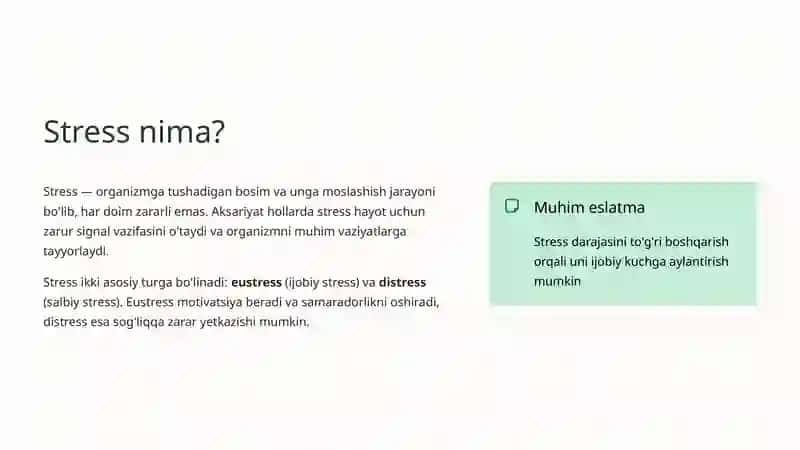 Umumiy Adaptatsion Sindrom (UAS): Stressga Qarshi Organizmning Javobi 3