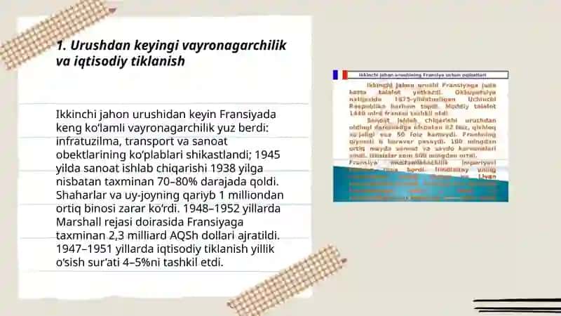 Ikkinchi jaxon urishidan keyin Fransiya iqtisodi 3