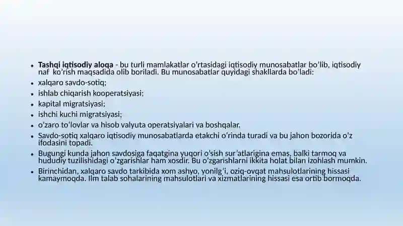 TASHQI IQTISODIY FAOLIYAT STATISTIKASI 3